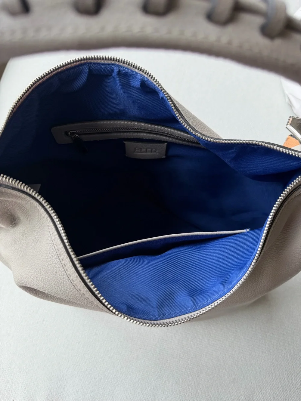 NWT REED RK Grey Cadet Hobo Slouchy Vegan Leather Shoulder Bag Crossbody Purse